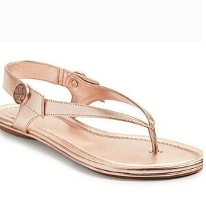 Tory Burch "MINNIE" Rose Gold Leather Thong Sandal Size 7.5